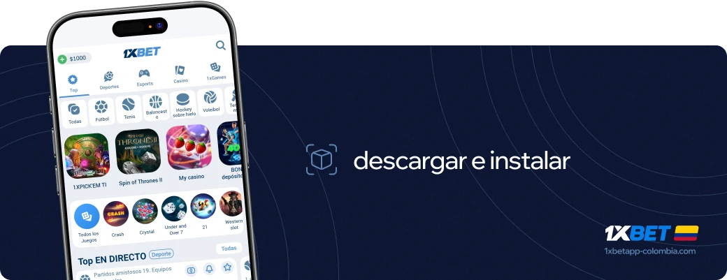 Descargar e instalar 1xbet apk Colombia
